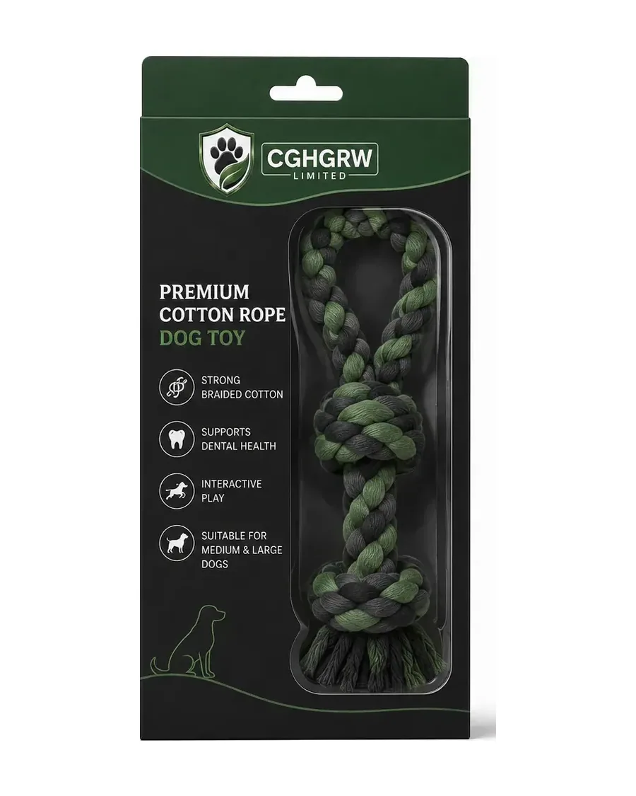CGHGRW Premium Cotton Rope Dog Toy with packaging