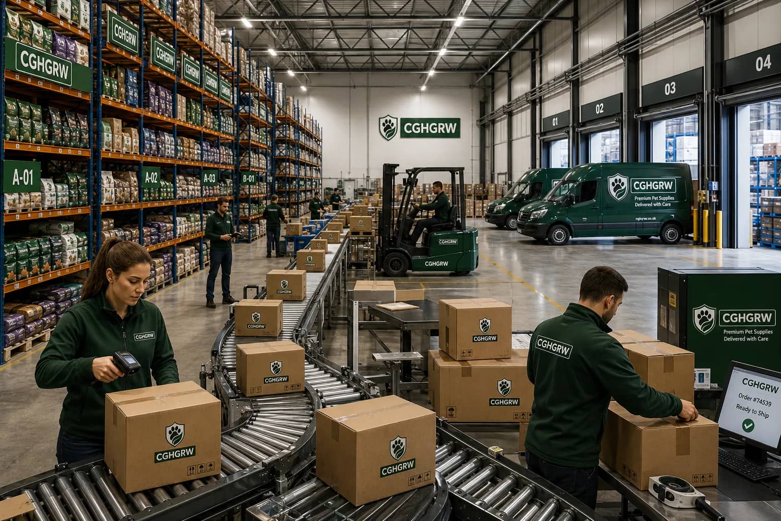CGHGRW orders being picked and packed in the fulfilment area